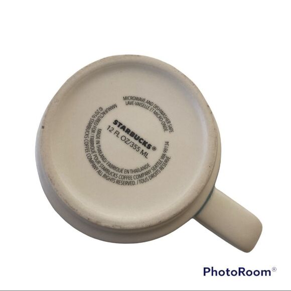 Starbucks Abstract Floral Pattern Stackable 12oz Blue Coffee Mug - Picture 3 of 5